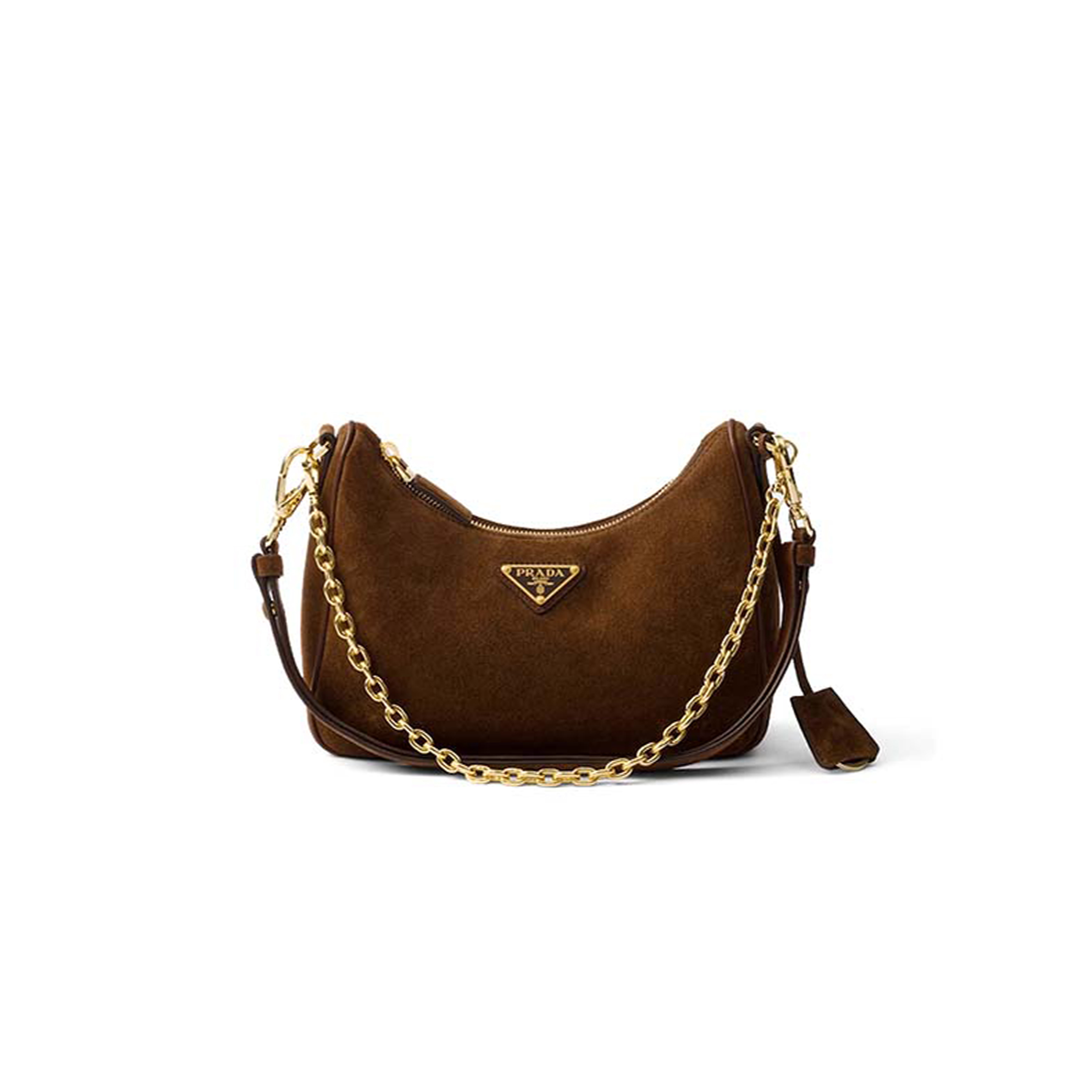 Pra*a mini re-edition shoulder bag in suede (22*18*6cm)